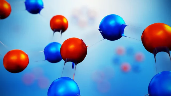 Molekül modeli 3D Illustration. Bilim arka plan atomları ve molekülleri ile. — Stok fotoğraf