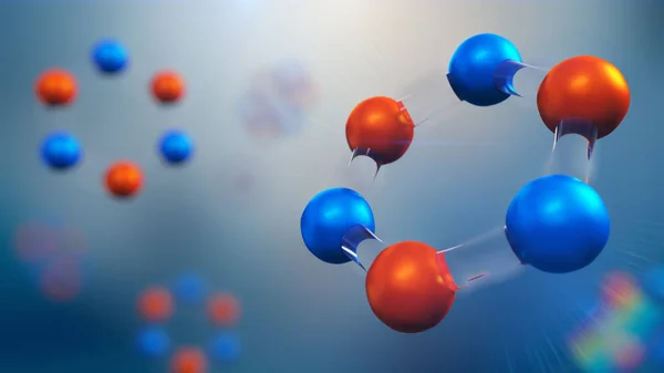 3D-s illusztráció molekula modell. Tudományos háttérrel rendelkező molekulák és atomok. — Stock Fotó