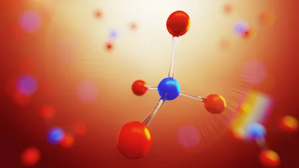 分子モデルの 3 d 図分子と原子科学の背景. — ストック写真