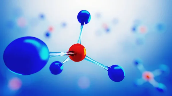 3D-s illusztráció molekula modell. Tudományos háttérrel rendelkező molekulák és atomok. — Stock Fotó