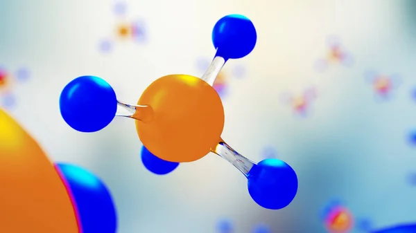 3D-s illusztráció molekula modell. Tudományos háttérrel rendelkező molekulák és atomok. — Stock Fotó