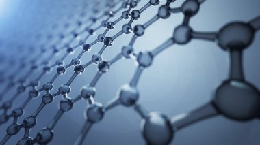 3D illusrtation graphene moleküllerin. Nanoteknoloji arka plan illüstrasyon.