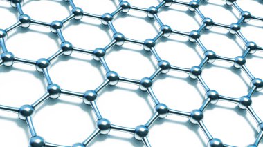 3D illusrtation graphene moleküllerin. Nanoteknoloji arka plan illüstrasyon.