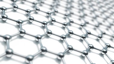 3D illusrtation graphene moleküllerin. Nanoteknoloji arka plan illüstrasyon.