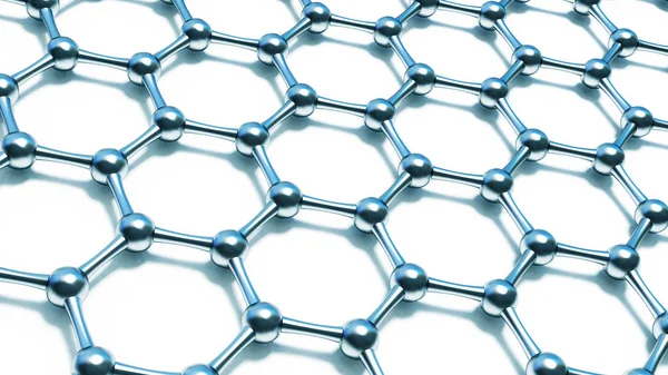 3D illusrtation graphene moleküllerin. Nanoteknoloji arka plan illüstrasyon. — Stok fotoğraf