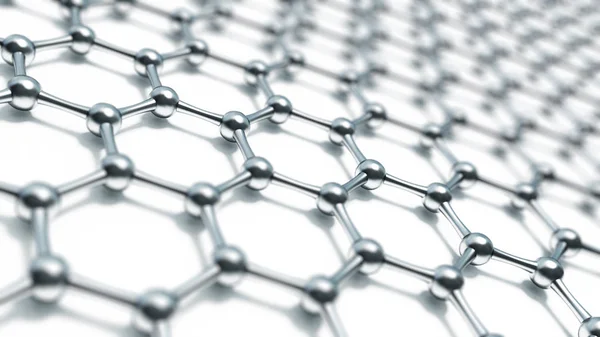 3D illusrtation graphene moleküllerin. Nanoteknoloji arka plan illüstrasyon. — Stok fotoğraf