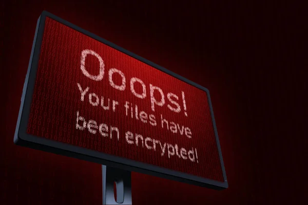 3D ilustracja z pojęciem wirus komputerowy Wannacry — Zdjęcie stockowe