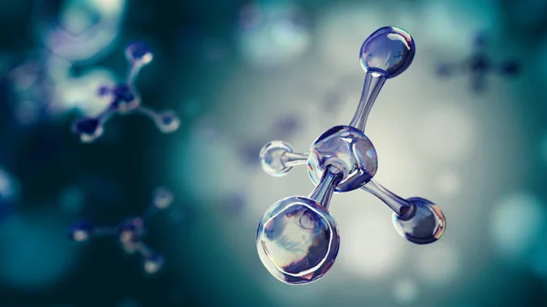 Věda nebo lékařské vzdělání s molekulami a atomy. — Stock fotografie