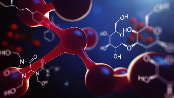 Wissenschaftlicher oder medizinischer Hintergrund mit Molekülen und Atomen. — Stockfoto