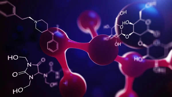 Ciencia o formación médica con moléculas y átomos . — Foto de Stock