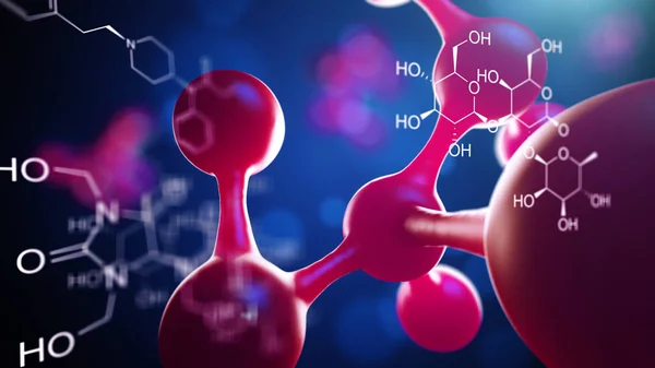 Ciencia o formación médica con moléculas y átomos . — Foto de Stock