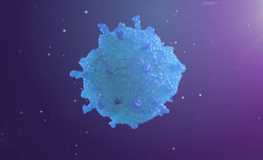 mikroskop altında hücre 3D çizimi