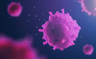 mikroskop altında hücre 3D çizimi