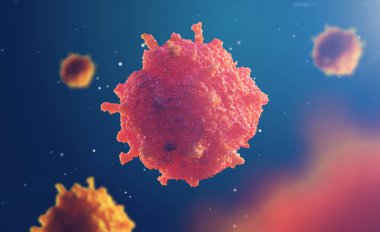 mikroskop altında hücre 3D çizimi