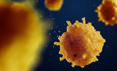 mikroskop altında hücre 3D çizimi