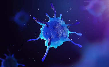 mikroskop altında hücre 3D çizimi