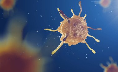 mikroskop altında hücre 3D çizimi