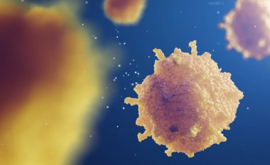 mikroskop altında hücre 3D çizimi