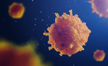 mikroskop altında hücre 3D çizimi