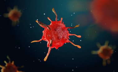 mikroskop altında hücre 3D çizimi