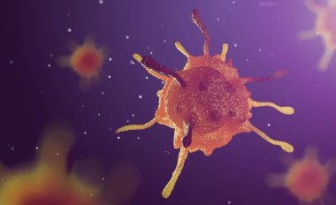 mikroskop altında hücre 3D çizimi