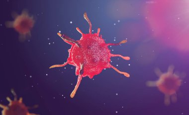 mikroskop altında hücre 3D çizimi