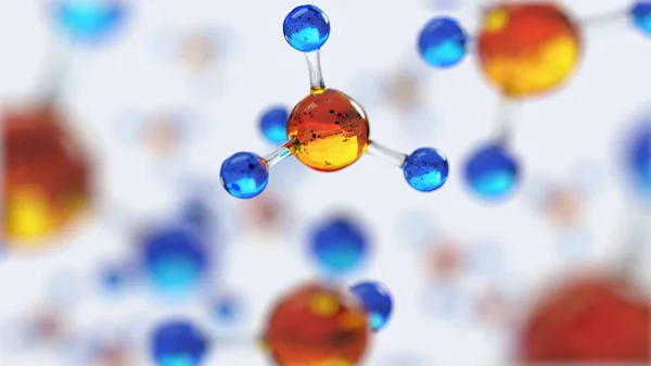 Antecedentes científicos ou médicos com moléculas e átomos . — Fotografia de Stock