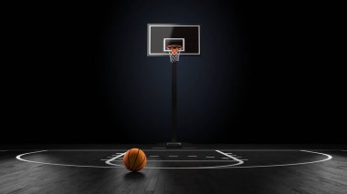Basketball Arena with basketball ball clipart