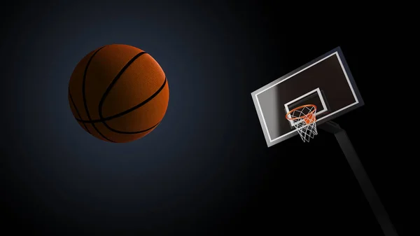 Arena de basquete com bola de basquete — Fotografia de Stock