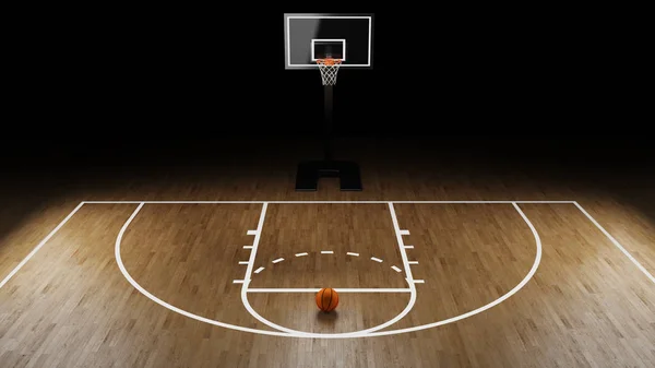 Arena de baloncesto con pelota de baloncesto —  Fotos de Stock