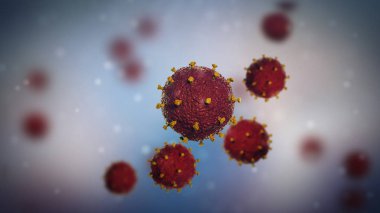 HIV virüsü 3D Illustration. Tıp kavramı