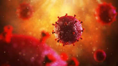 HIV virüsü 3D Illustration. Tıp kavramı