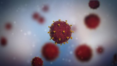 HIV virüsü 3D Illustration. Tıp kavramı