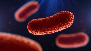 bakteri 3D Illustration. Tıbbi geçmişi