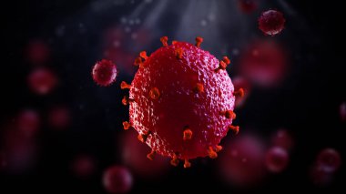 HIV virüsü 3D Illustration. Tıp kavramı