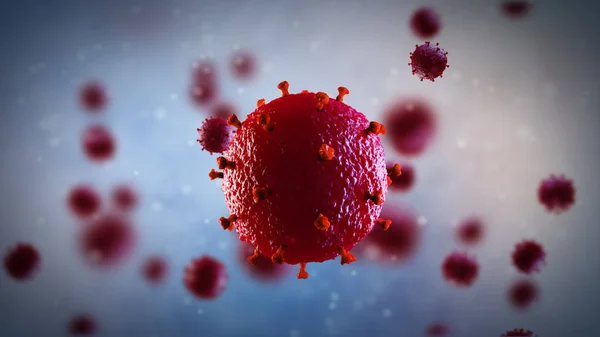 Трехмерная иллюстрация вируса ВИЧ. Медицинская концепция — стоковое фото