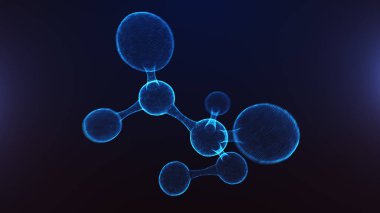 soyut molekül 3D Illustration. Bilim ve tıp kavramı