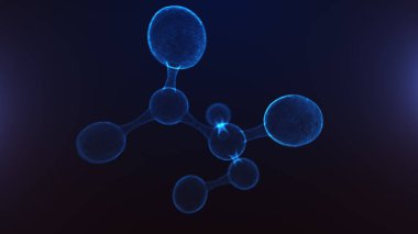 soyut molekül 3D Illustration. Bilim ve tıp kavramı