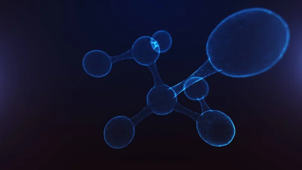 3D απεικόνιση του αφηρημένου μόριο. Έννοια της επιστήμης ή της ιατρικής — Φωτογραφία Αρχείου