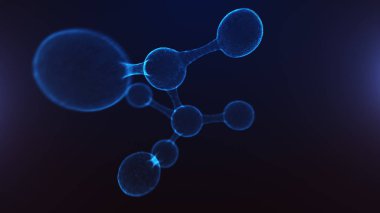 soyut molekül 3D Illustration. Bilim ve tıp kavramı