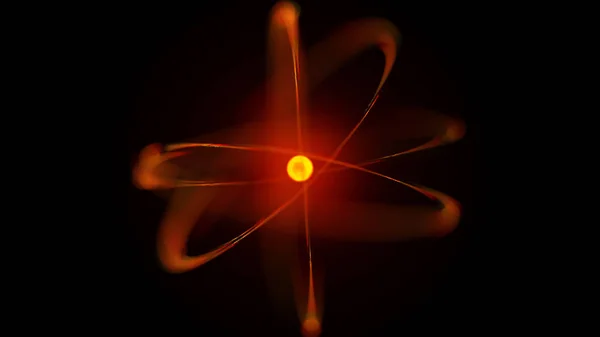 3D-Illustration des Atomspinnens. Wissenschaftskonzept — Stockfoto