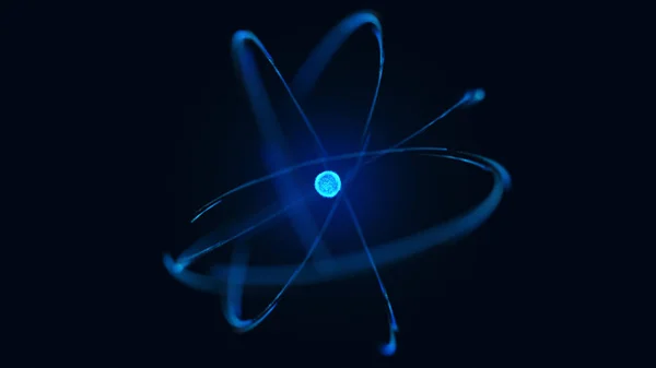 3d illustration af Atom Spinning. Videnskabskoncept - Stock-foto