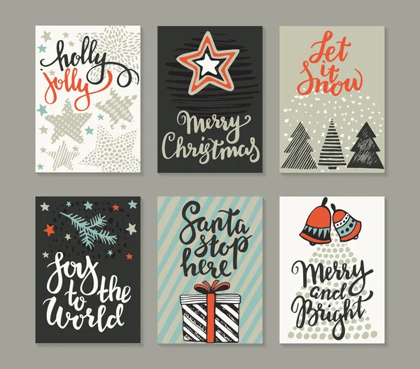 Collection of six Christmas greeting cards.