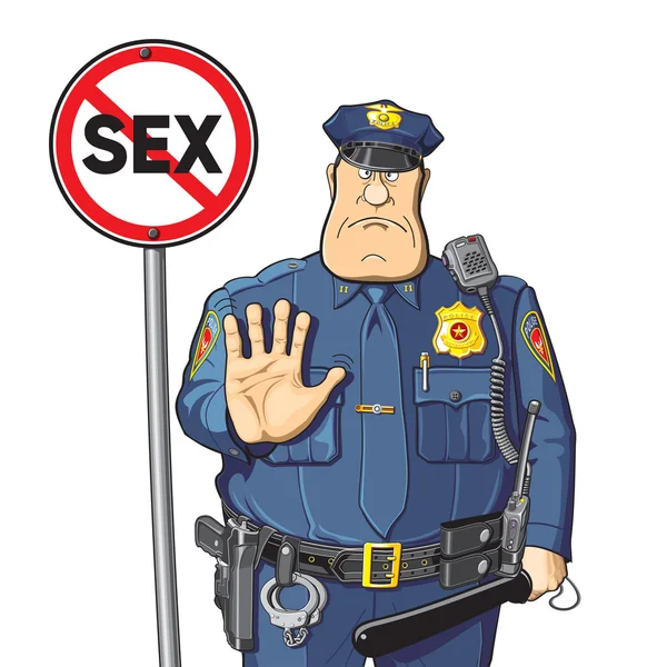 El policía prohíbe el sexo — Vector de stock