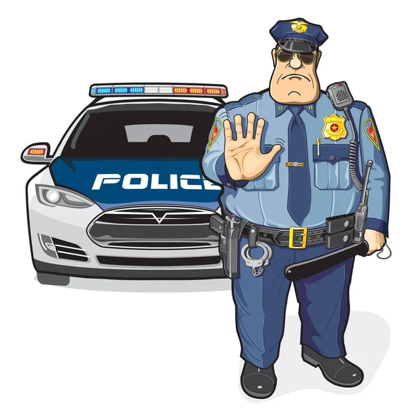 警察のパトロール、保安官 — ストックベクタ