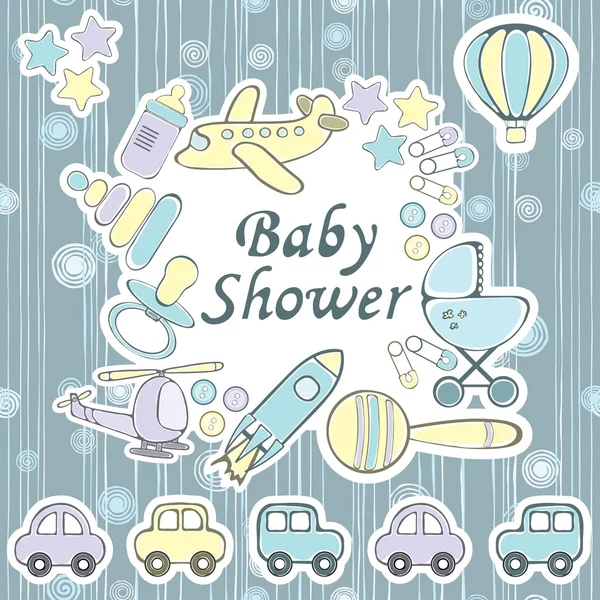 Baby shower zaproszenia szablon — Wektor stockowy