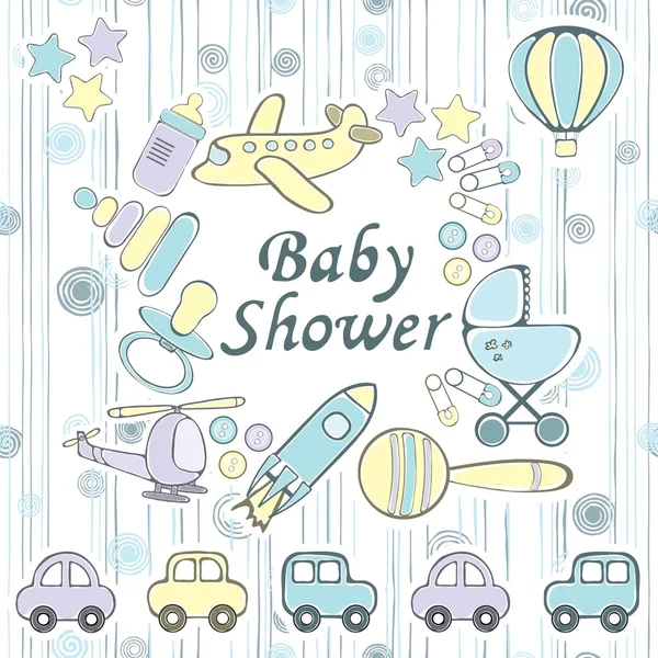 Bebek duş davet şablonu Telifsiz Stok Illüstrasyonlar