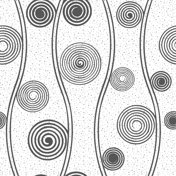 Kertas dinding bertekstur vektor monokrom dengan ornamen spiral - Stok Vektor