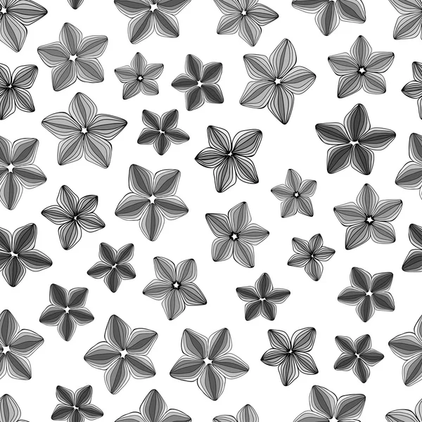 Flower seamless pattern monochrome — Stock Vector