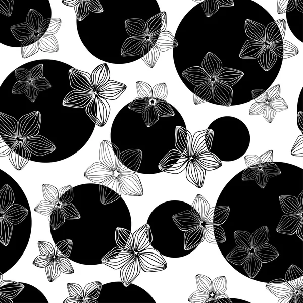 Czarno-biały wzór kwiat — Wektor stockowy